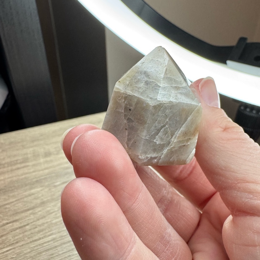 Peach Moonstone Gemstone Crystal mini Tower - Picture 2 of 2